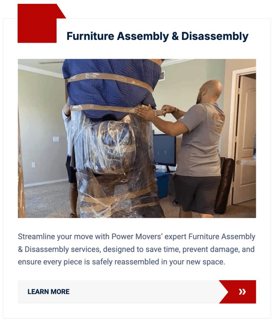 Furniture Assembly & Disassembly Services by Power Mover