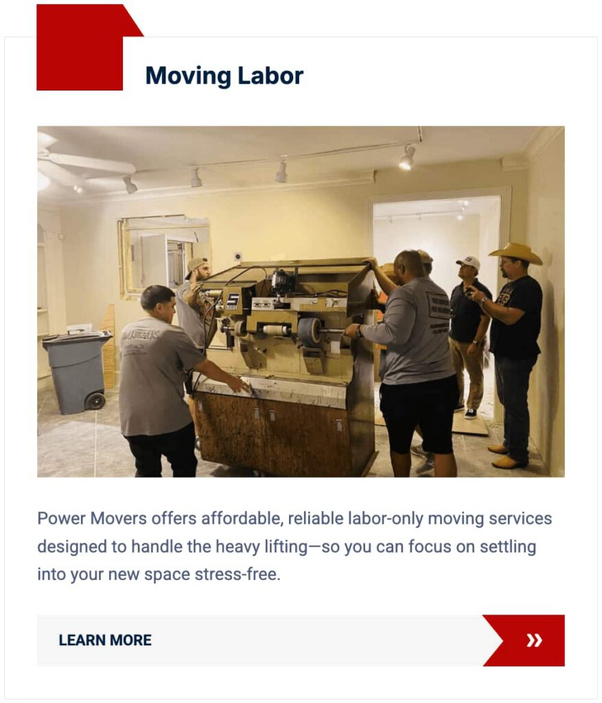Moving Labor Services by Power Mover